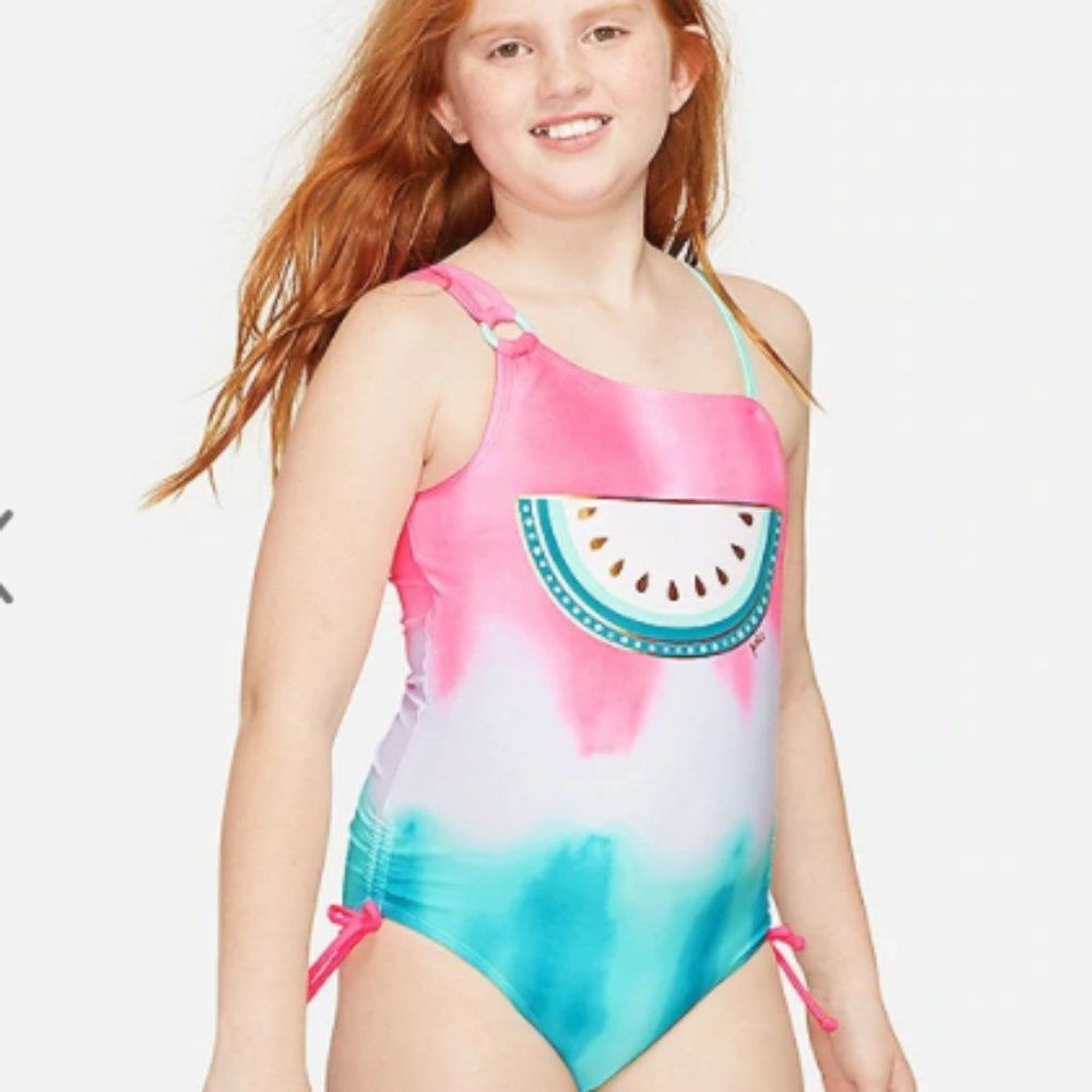 NWT Justice watermelon tie dye color changing Suit